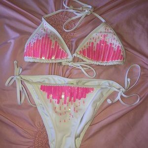 VICTORIA SECRET pink sequin bikini-give best offer